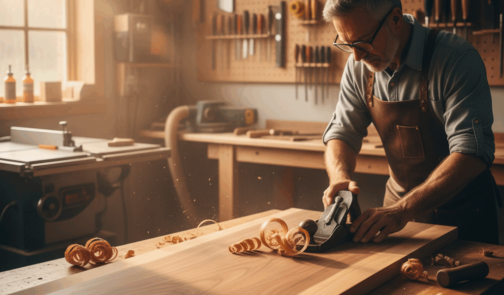 Professional woodworking image for article: Crafting Beauty: The Joyful Art of Exceptional Woodworki