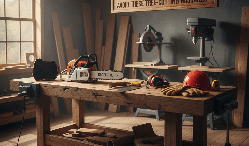 Professional woodworking image for article: Smart Safety: Avoid These Tree-Cutting Mistakes at All C