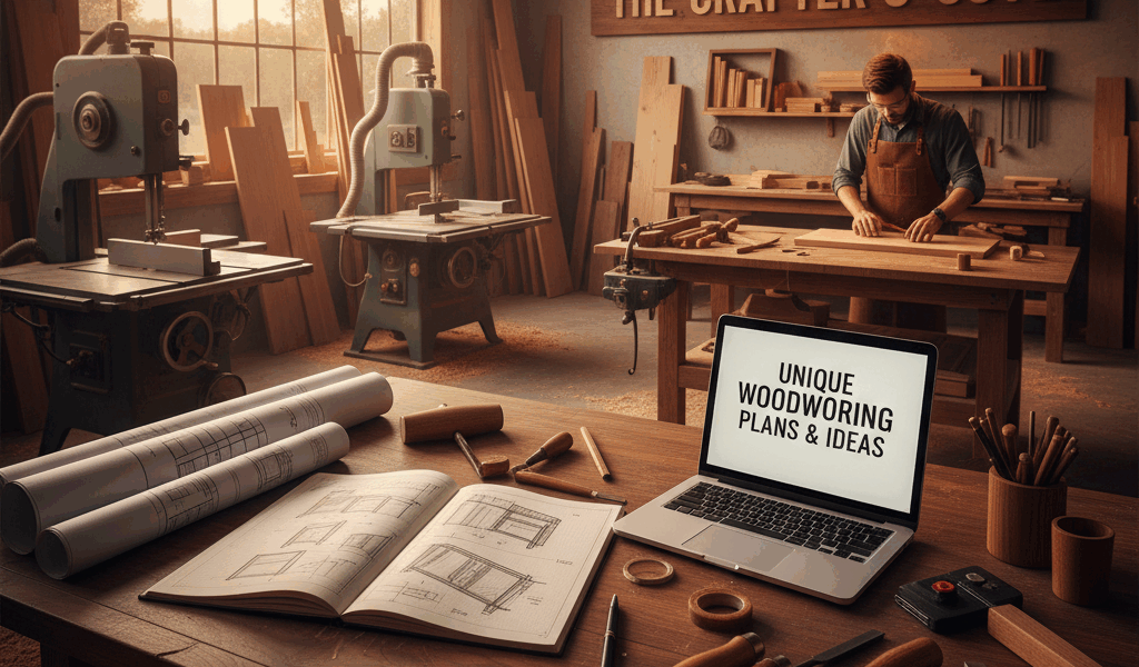 Professional woodworking image for article: Unique Woodworking Plans and Ideas. Workshop, wood grain