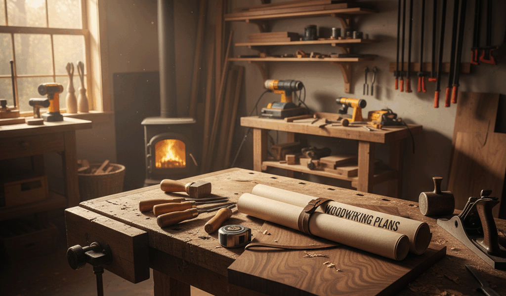 Professional woodworking image for article: Woodworking Plans for Your Projects. Workshop, wood grai