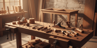 Professional woodworking image for article: Woodworking Tools in Des Moines. Workshop, wood grain, t